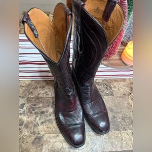 Lucchese Cowboy WESTERN BOOTS, BLACK CHERRY/
Oxblood SIZE 11,5 D Men's Unique *